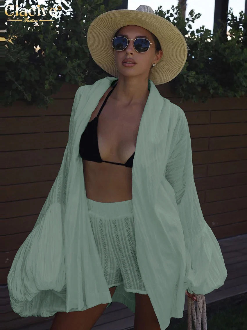 Puff Sleeve Robe & Shorts Set
