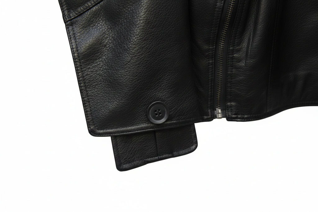 Structured Faux Leather Panel Jacket