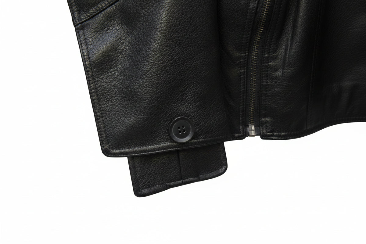Structured Faux Leather Panel Jacket