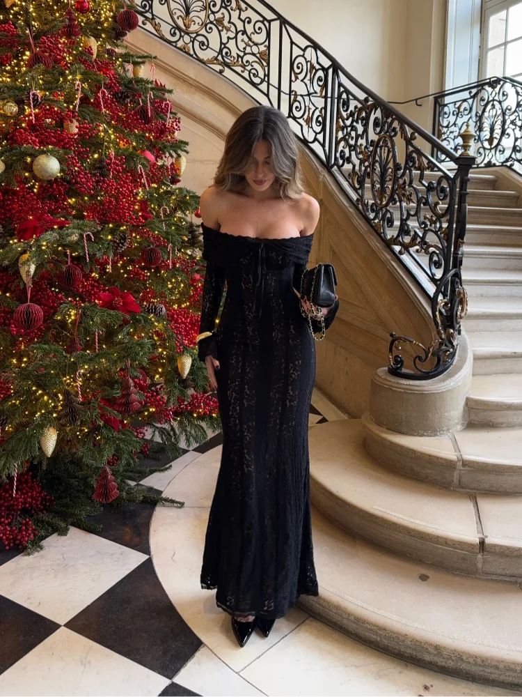 Suninheart White Evening Dresses for Events Red Long Sleeve Lace Elegant Party Dresses 2025 Women Luxury Wedding Prom Dress Gown Urban Fashion Icon