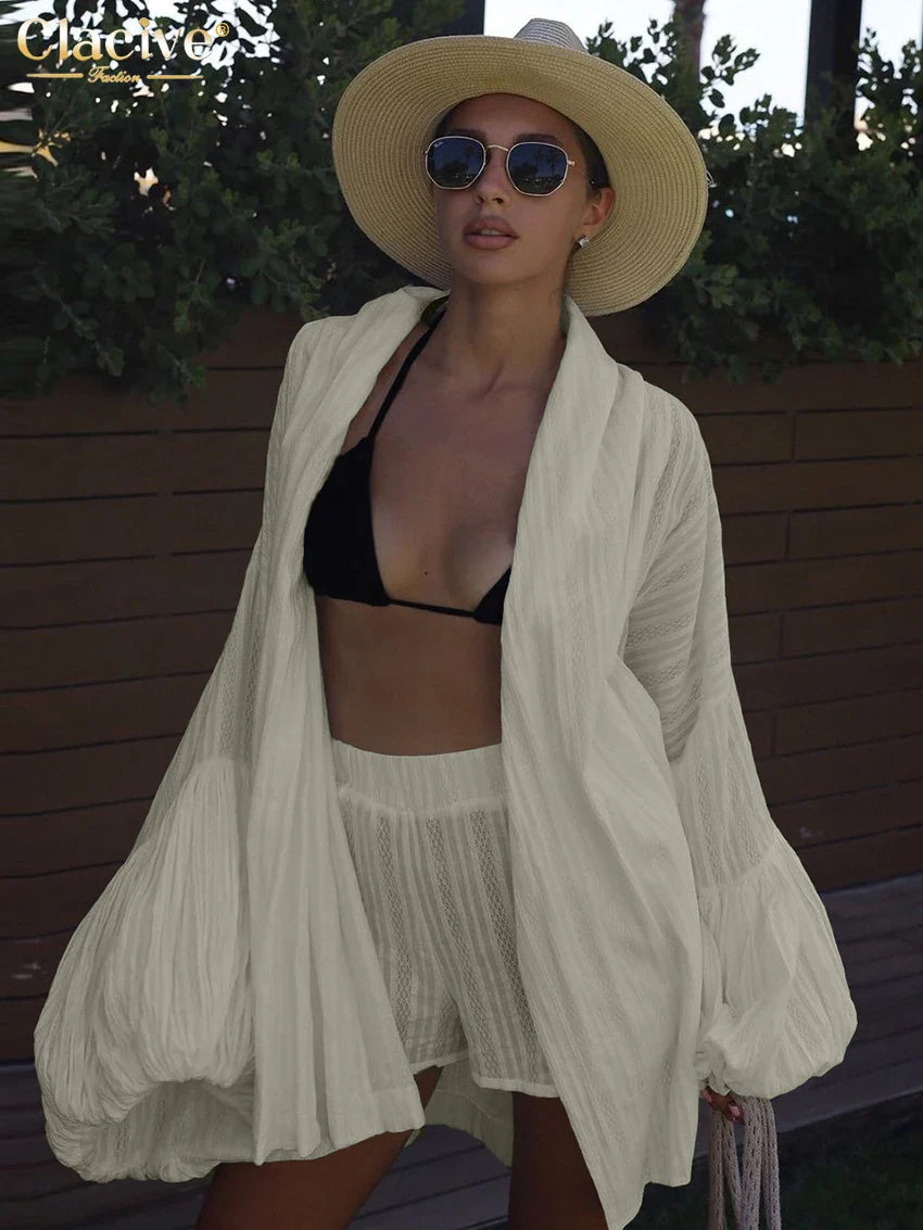 Puff Sleeve Robe & Shorts Set