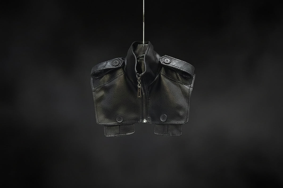 Structured Faux Leather Panel Jacket