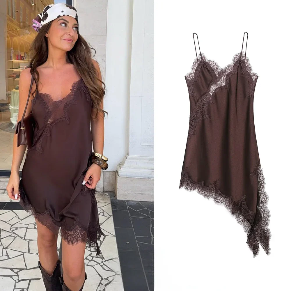 Satin Lace-Trim Cami