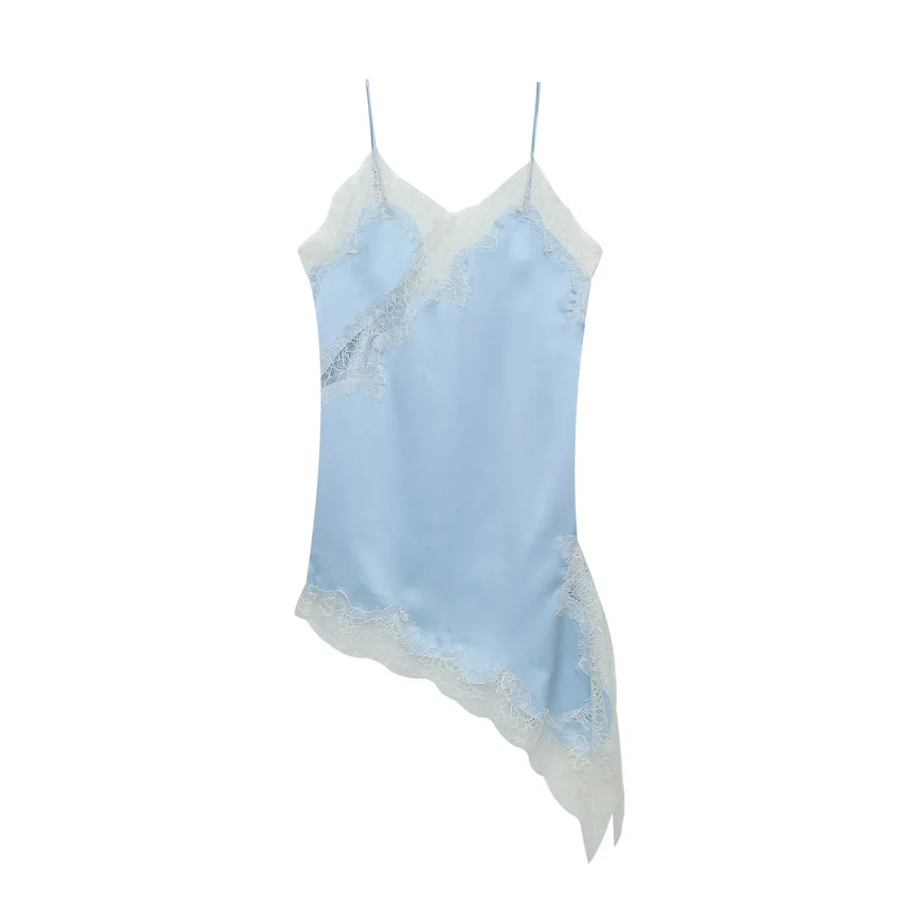 Satin Lace-Trim Cami