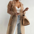 Sheer Organza Belted Trench Coat
