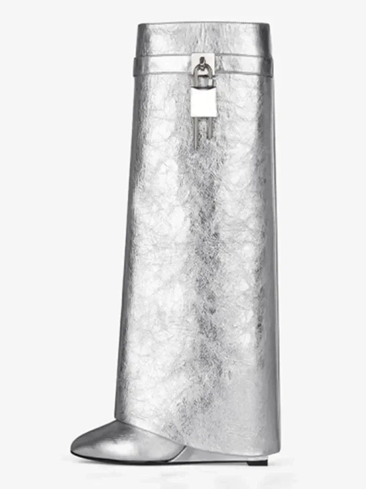 Over The Knee Lock Leather Boots