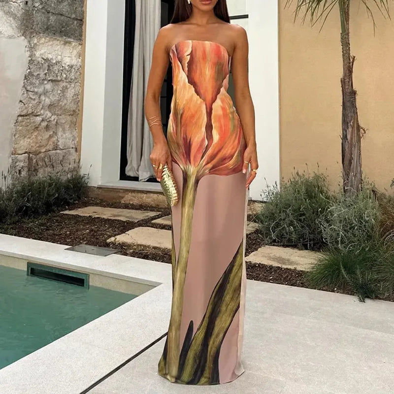 Botanica Strapless Maxi Dress