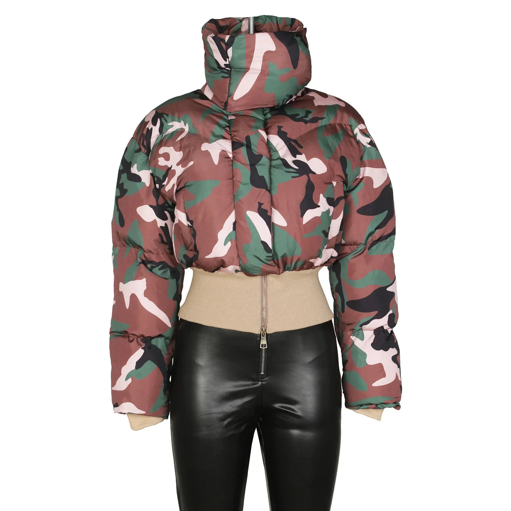 Bubble Puffer Coats Ruffle Jacket