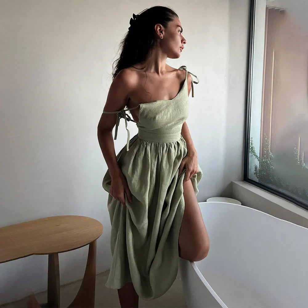 Cotton Tie-Strap Sundress