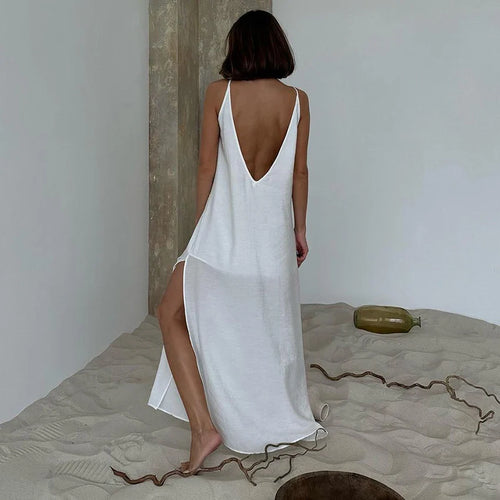 Backless Slip Maxi Dress Urban Fashion Icon