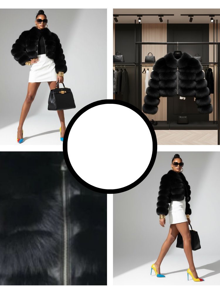 Short Faux Fur Jacket For Women, Flatiron, BYMANYC New York.