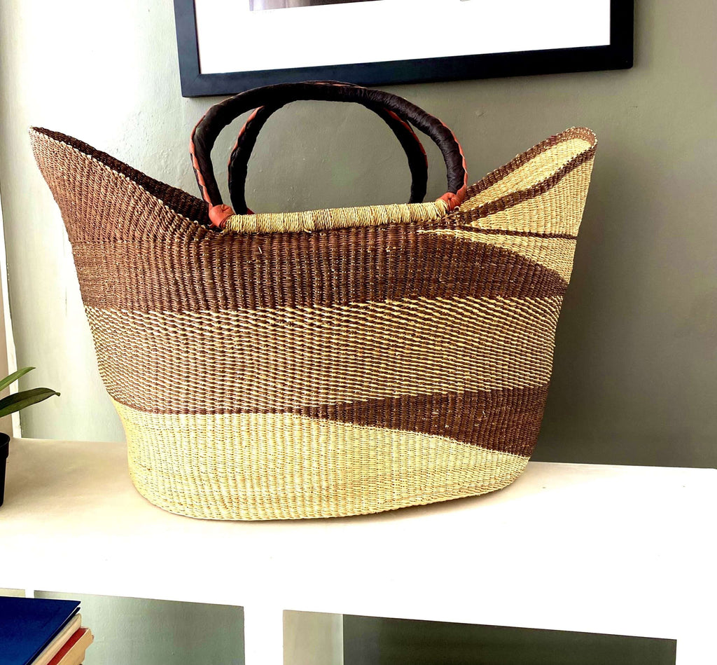 Atula Large Bag – Handwoven Bolga Basket from Ghana