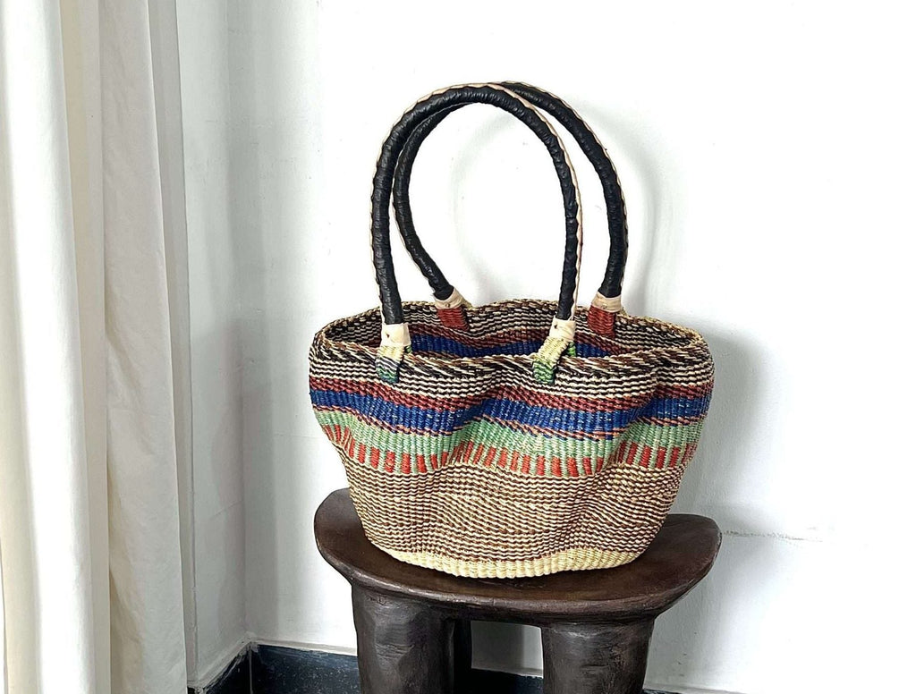 ZOBIL Long Handle Woven Bag – Handwoven Artisan Bag from Ghana