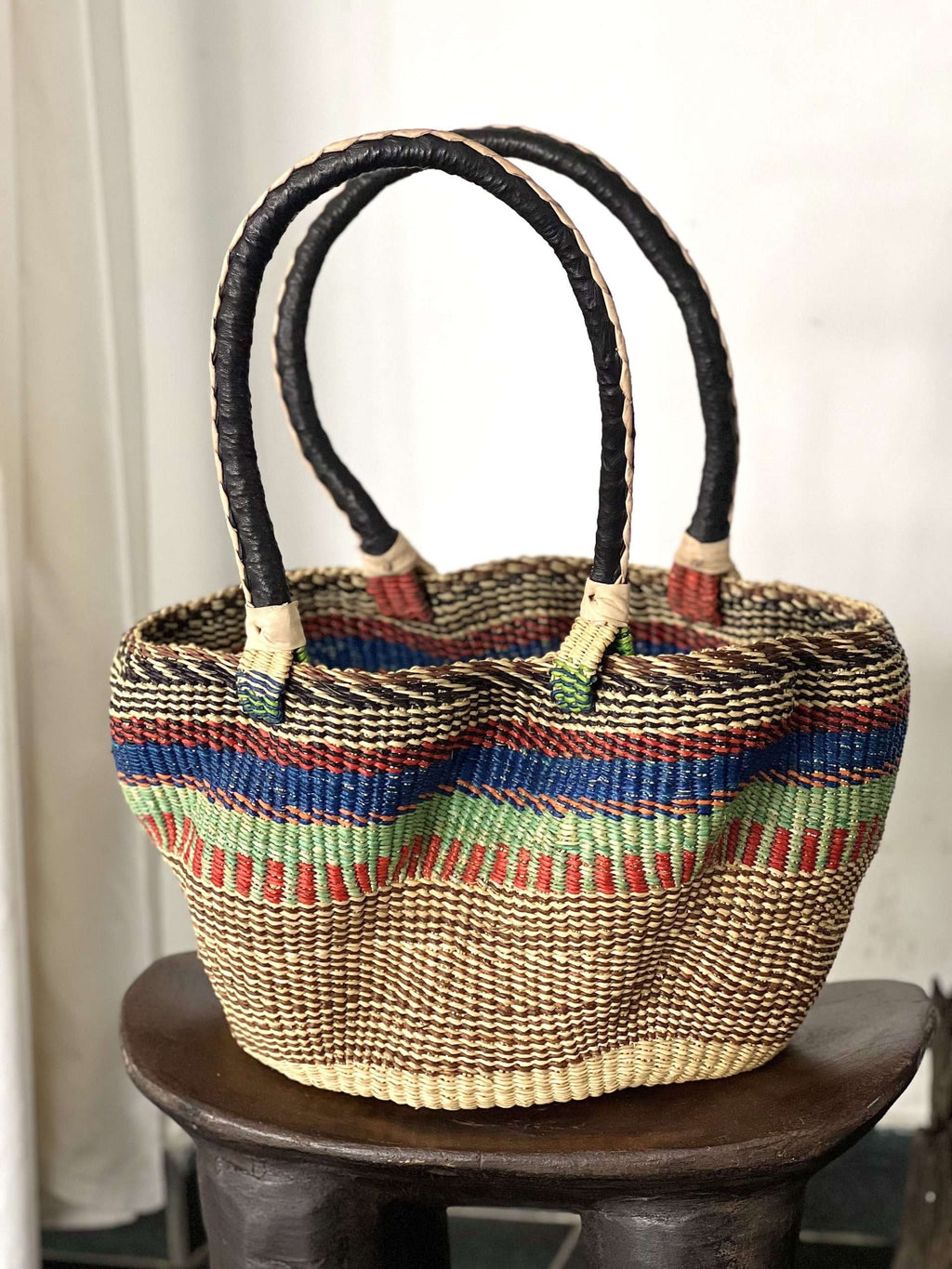 ZOBIL Long Handle Woven Bag – Handwoven Artisan Bag from Ghana