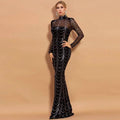 Sequin Mermaid Maxi Dress with Long Sleeves Royalessencelux