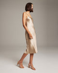 Silk Charmeuse Bias-Cut Midi Slip Dress